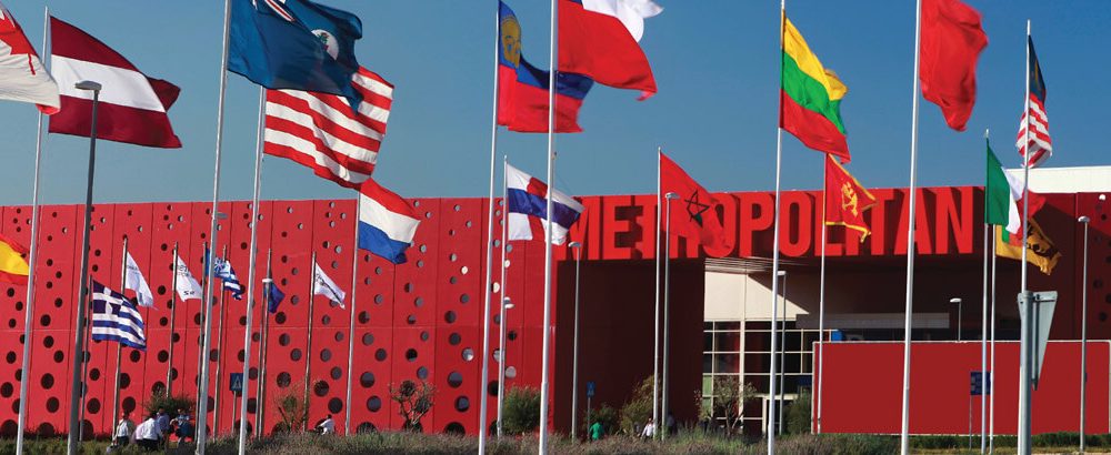 Outside the Medwood Expo 2024 Venue Showing all the Flags of Participating Countries