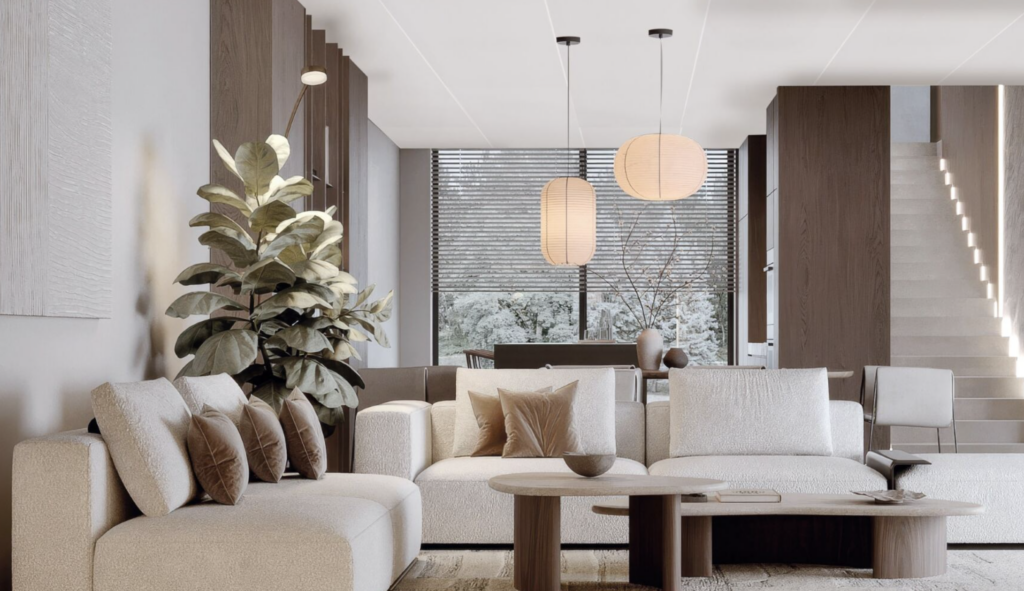 Modern Living Room with Fibrotech Fireguard Polyester Panels Installed