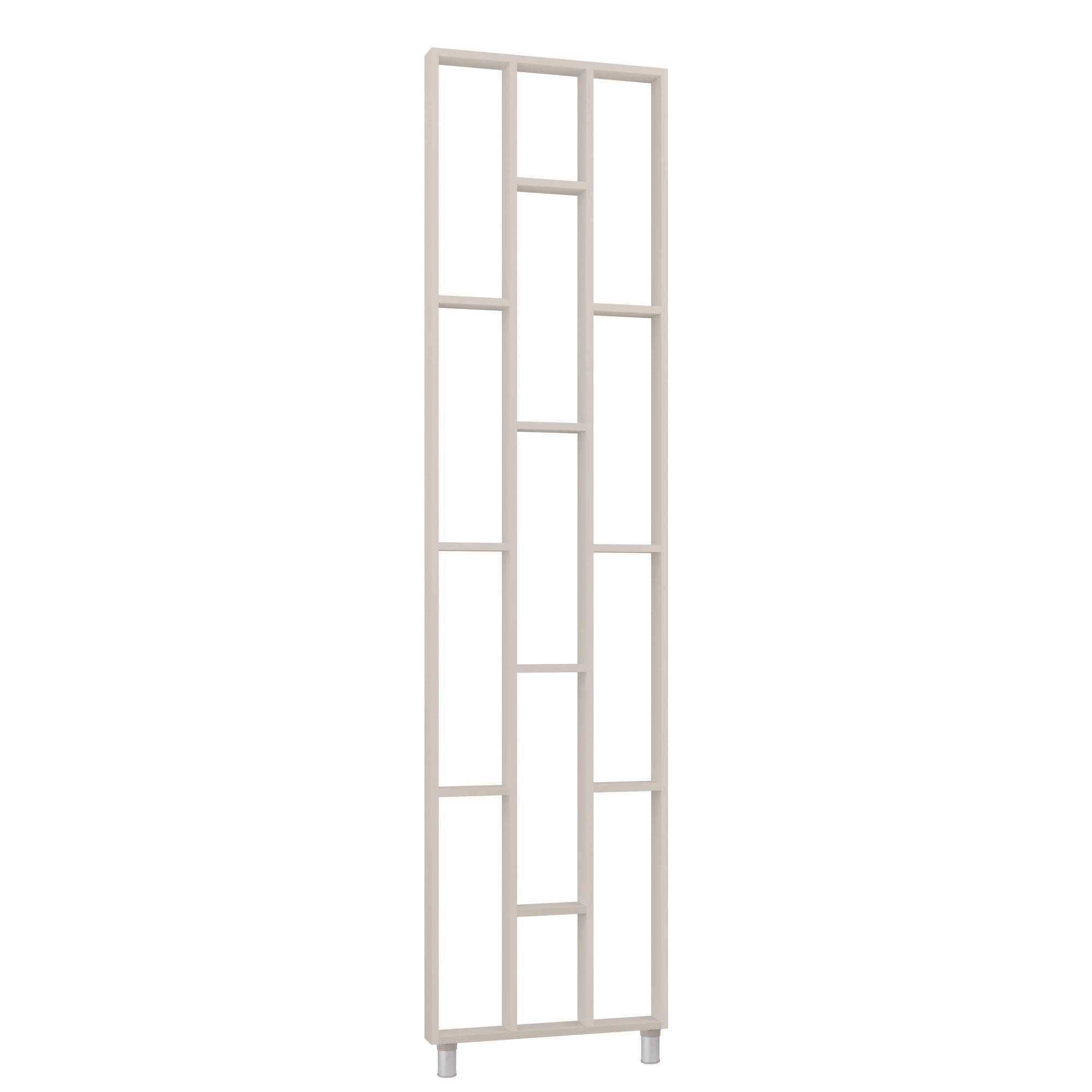 Ξύλινη Διακοσμητική Μονάδα Ραφιών - 250cm x 63.4cm x 7.5cm - Cashmere (MDW-190363)